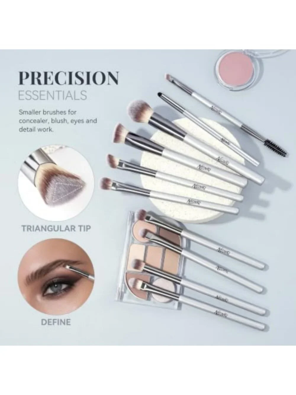 20 Pcs Vegan Makeup Brush Set with Case, Soft Synthetic Brushes for Flawless